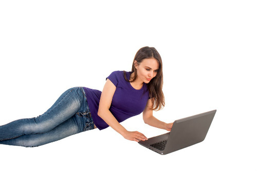 Girl shopping online