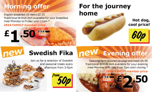 IKEA restaurant promotional leaflet